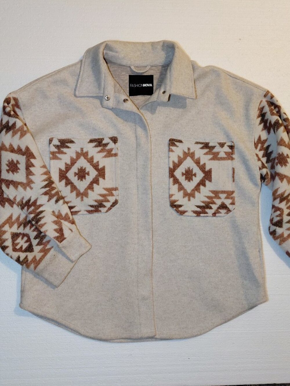 Fashion Nova Southwestern Fleece Shacket
